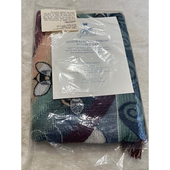 Avon Gift Collection Noahs Ark Inspirational Throw Blanket 100% Acrylic Multicol - Picture 1 of 4